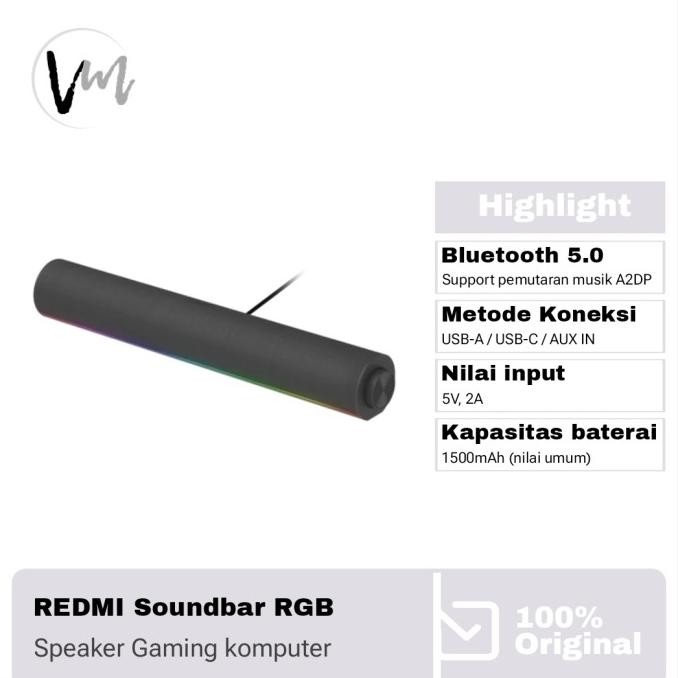 Murah Xiaomi Redmi Speaker Soundbar Komputer Bluetooth Aux Koneksi Desktop Laptop Gaming Rgb Compute