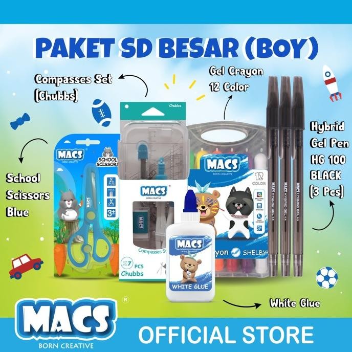 

MACS Paket SD Besar / Crayon / Pensil / Paket Sekolah