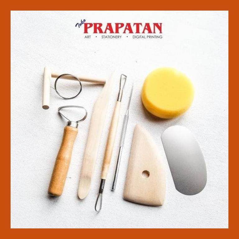 

[ PERALATAN LUKIS / GAMBAR ] V-TEC ALAT CLAY TOOLS SET 8PCS E005-8B COD