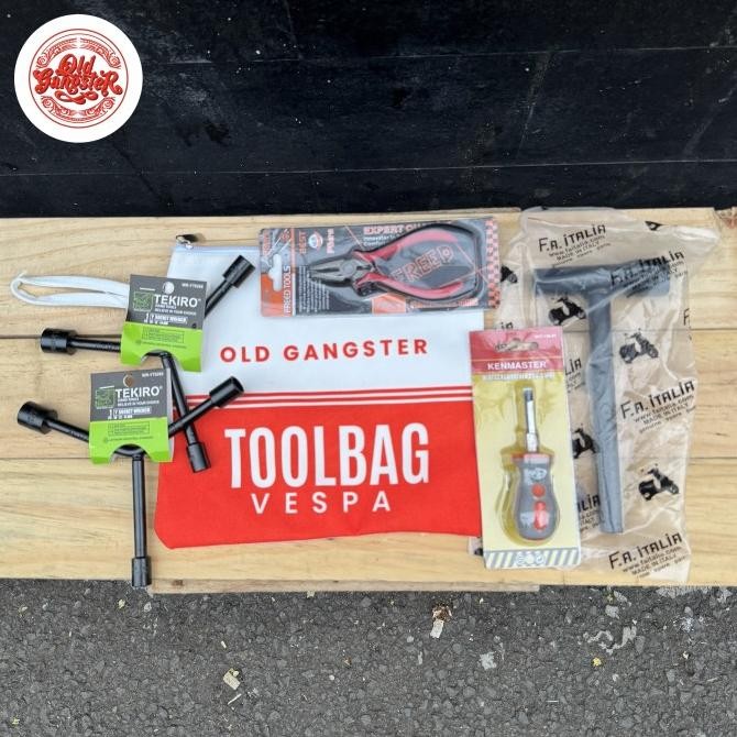 Toolbag Vespa paket kunci Toolkit Tekiro