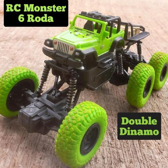 RC MONSTER 6RODA (FREE BATREI REMOT) SKALA BESAR BATREI CAS RODA KARET DOUBLE DINAMO MAINAN ANAK MOB