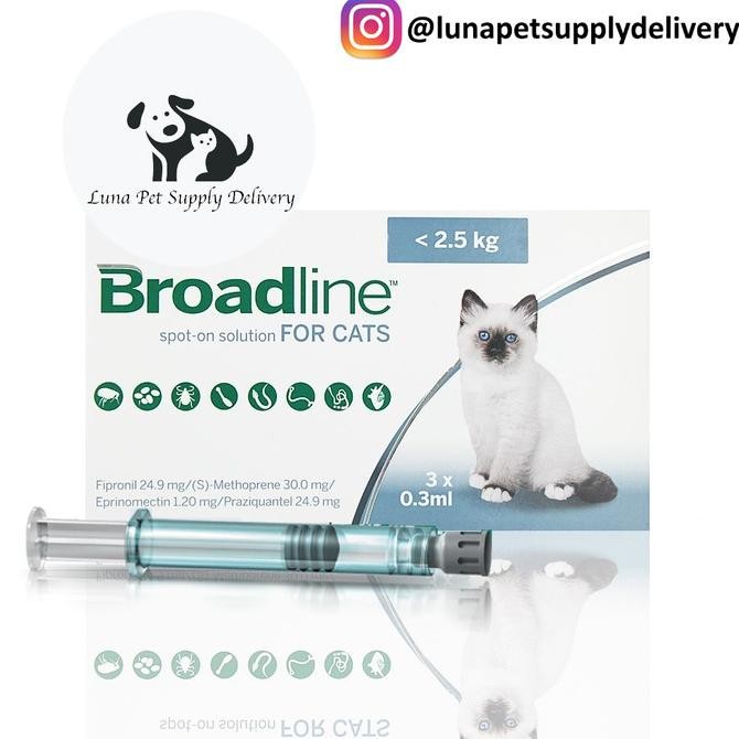 NEW Obat Kutu, Pinjal, Scabies & Cacing Kucing Broadline S dibawah 2,5 kg