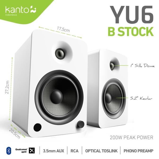TERLARIS - [B-Stock] Kanto YU6 YU 6 - Powered Bookshelf Speaker w/ Phono Pre-amp