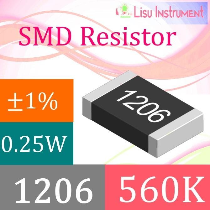 Murah (10) 560K 1206 1% Thick Film Resistors SMD Chip Resistor 5603 564 lisu992 Ayo Beli
