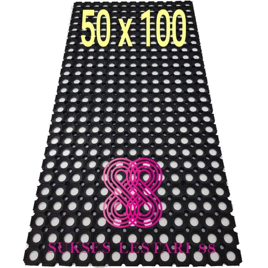 Hj-77 Keset Karpet Karet Anti Slip Karpet Wudhu Masjid Kamar Mandi Toilet - 50 X 100 Cm Hj-77