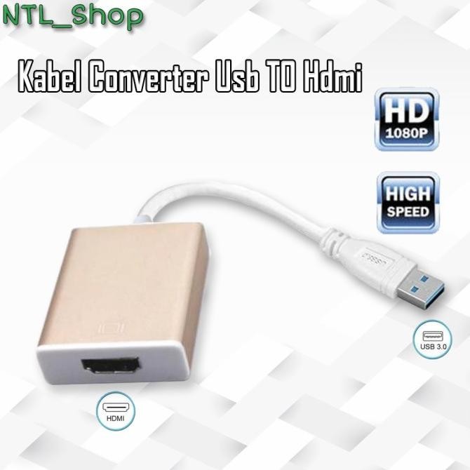 NEW Kabel Converter Usb TO Hdmi - Adapter Konferter kabel usb to hdmi