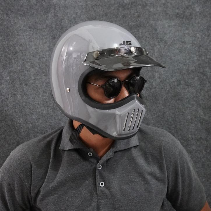 Helm Cakil Retro Polos Helm Motor Custom