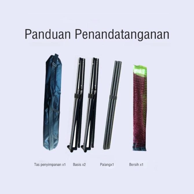 Tiang Net Bulu Tangkis Portable/Net Bulutangkis/Tiang Jaring Net Badminton Bulutangkis Bulu Tangkis 