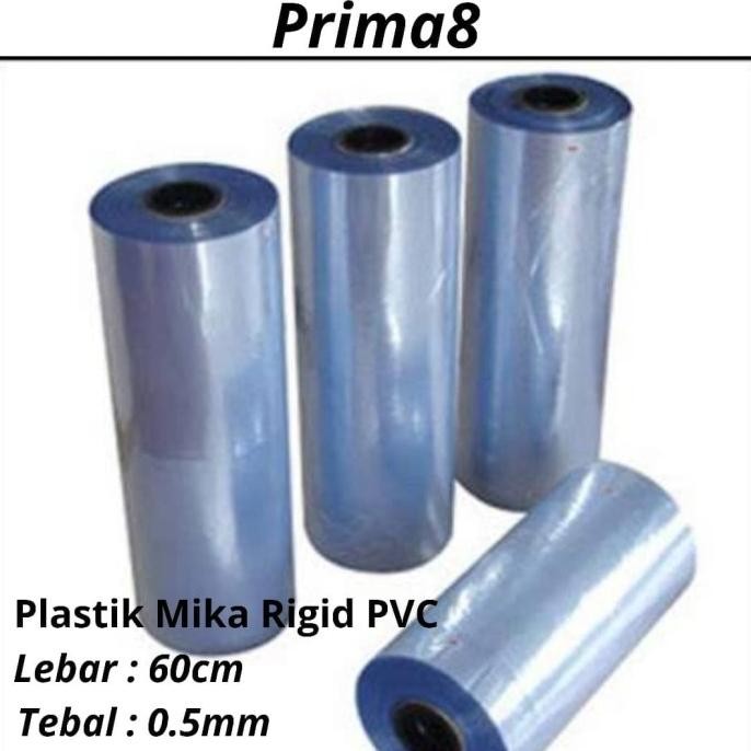 Plastik Mika Rigid Kaku Clear Bening Tebal 050 0.5mm Lebar 60cm,1Roll