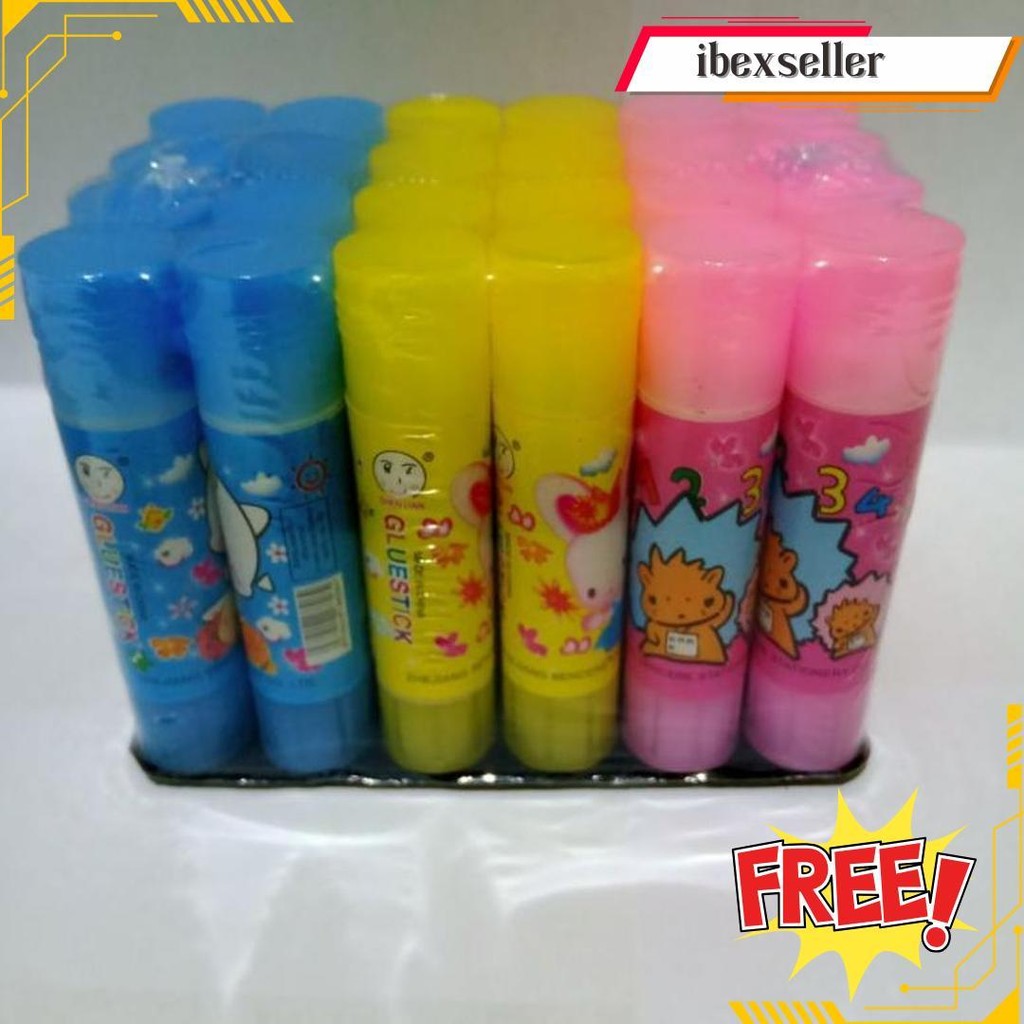 

Satu Pack ( 24 Pcs X 10 Gram ) Glue Stick Lem Stik Murah Karakter Animasi Kecil 10Gram Gratis Ongkir