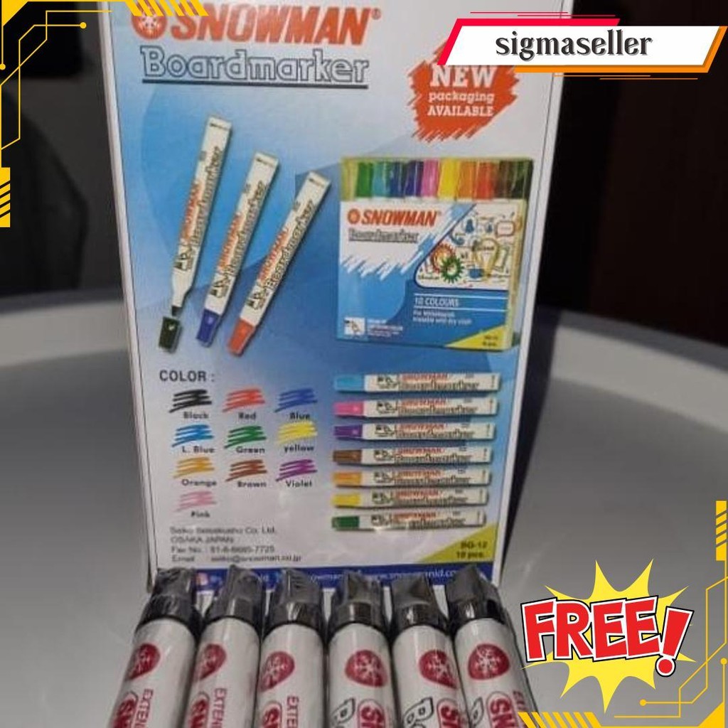 

Spidol Whiteboard Snowman Bg 12 Hitam ( Isi 12 Pcs ) Original Produk