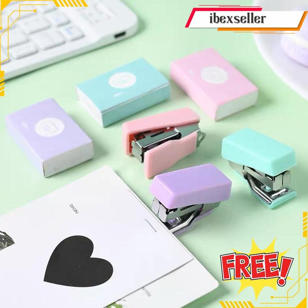 

Stapler #10 &Staple Cute Set Stapler Mini Set Staples Perlengkapan Kantor Mengikat Logam Kreatif-Yuanyuan Bisa Cod