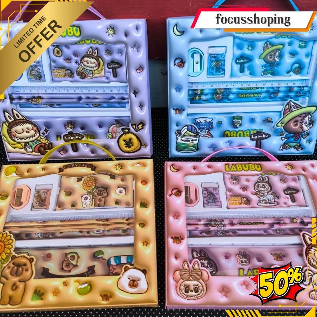 

Sanrio Alat Tulis Kotak Pensil Anak Set Kuromi My Melody Cinnamoroll Labubu Stationery Anak Sekolah Cod