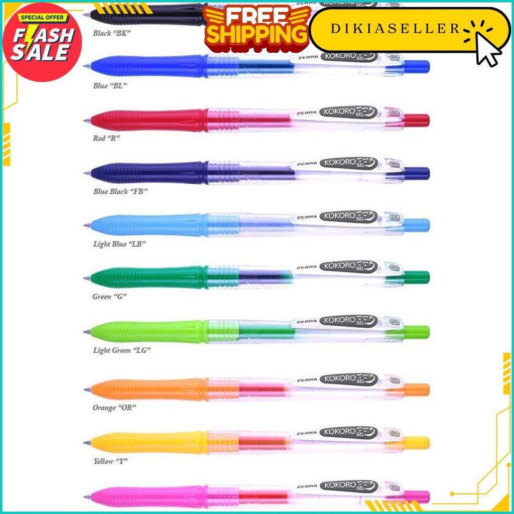 

Tbmo (Ecer) Bolpen Kokoro Gel Zebra 0.5 Warna Cerah Termurah Banget