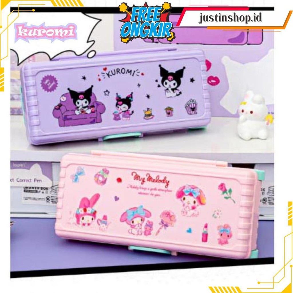 

Large Capacity Kawaii Pencil Cases + Sanrio Stiker For Girls Office Student Stationery Organizer School Supplies Termurah Banget