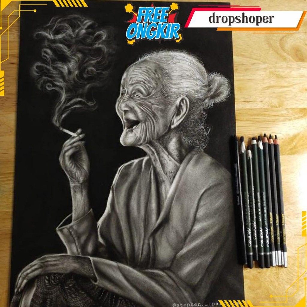 

Pensil Charcoal Maries C7350 Extra Soft Neutral & Soft - Pensil Arang Hitam Pekat Original Produk