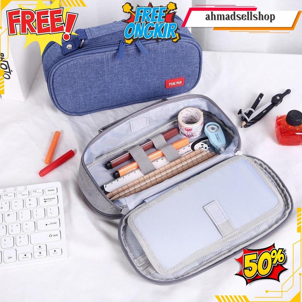 

Tempat Pensil Ritsleting Kapasitas Besar Kotak Pensil Lima Lapis Alat Tulis Terbuka Ganda Multifunction Double Layer Pen Bag Tas Pensil Kantong Pen Original Produk
