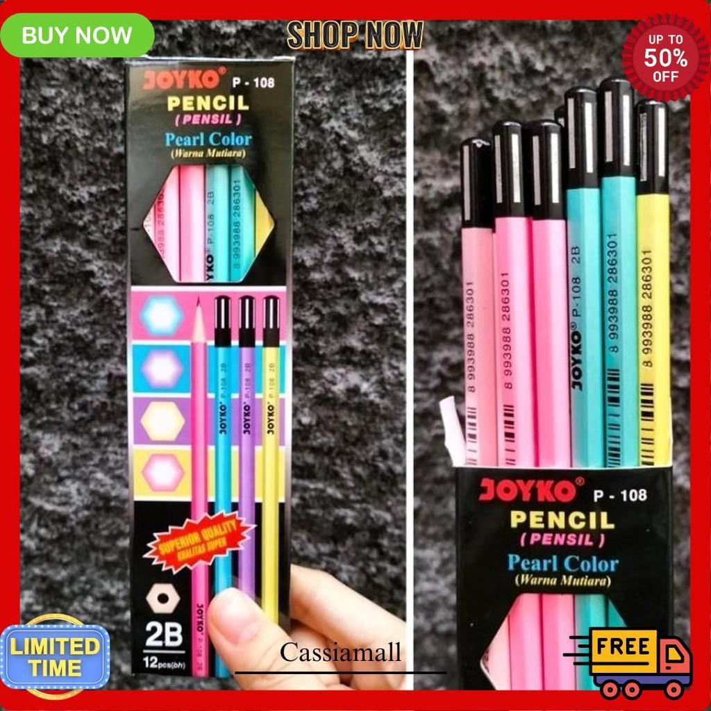 

[12Pcs/ Lusin] Pensil Joyko P108 Pearl Cod