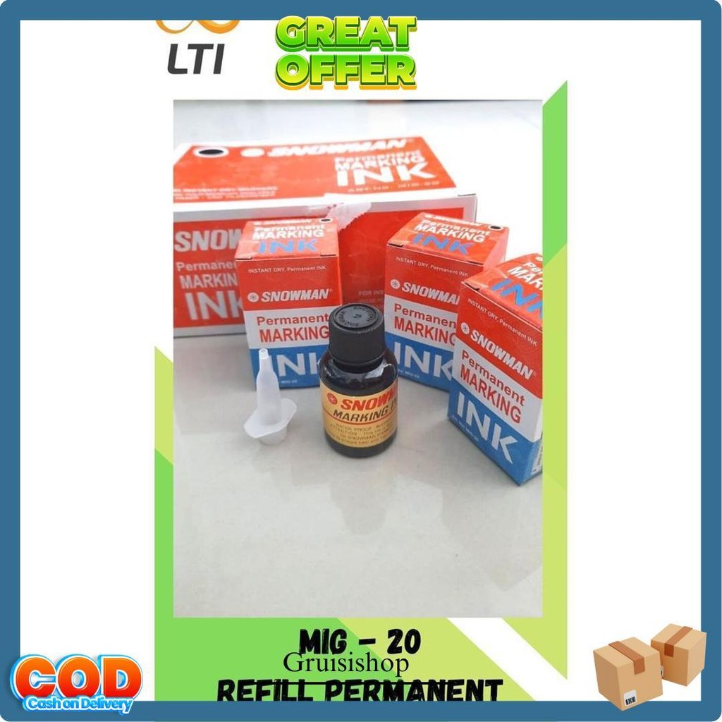

Refill Tinta Snowman Permanen Marking Ink Mig - 20 - Hemat Gratis Ongkir