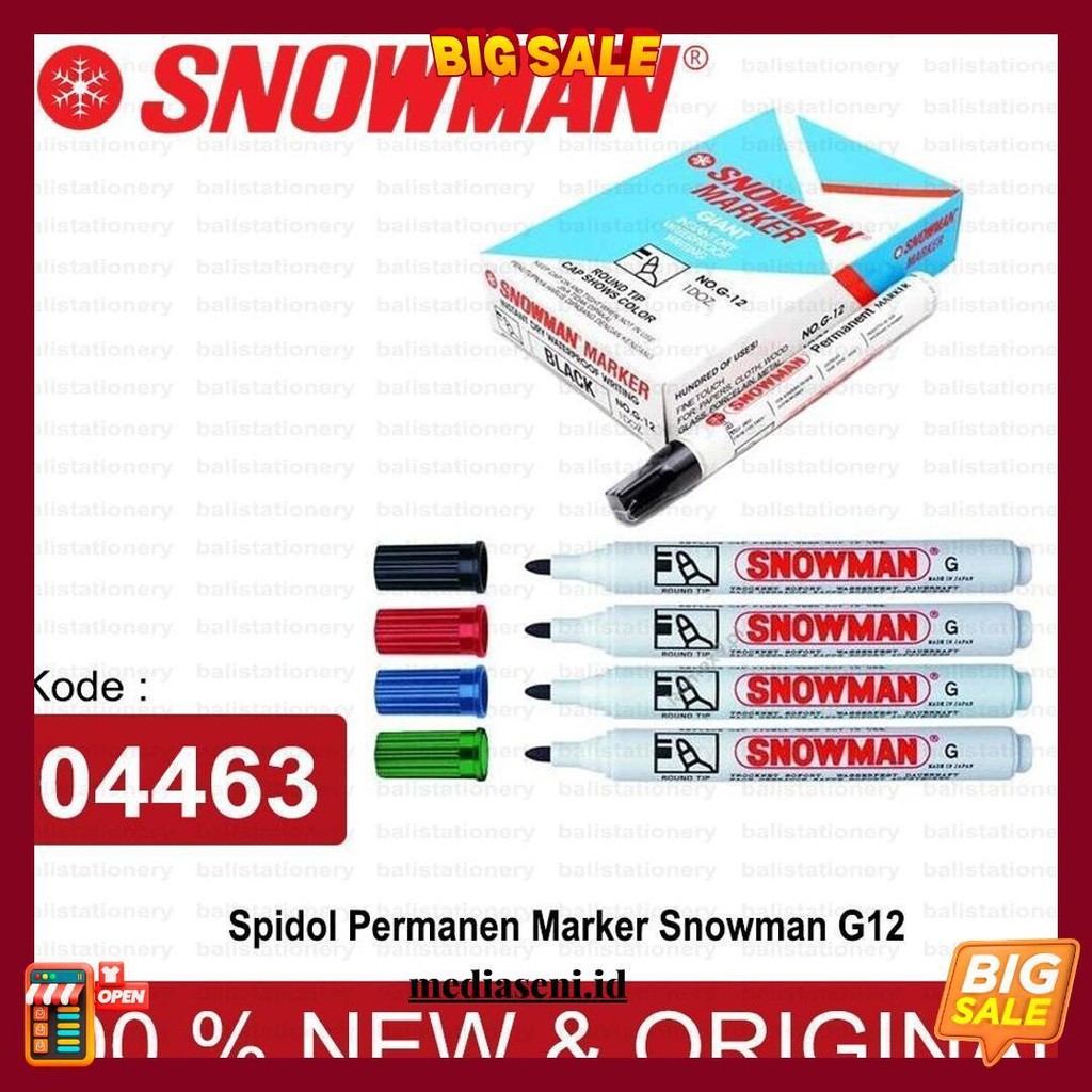 

Spidol Snowman Permanen Marker G12 Warna Pekat Tahan Lama Termurah Banget