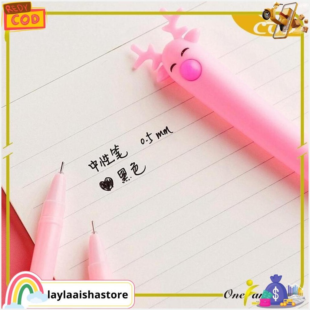 

One-A15 Pulpen Gel Karakter Lucu Set Isi 20Pcs Pena Free Zipper Pouch Tempat Pensil Transparan Murah Terlaris