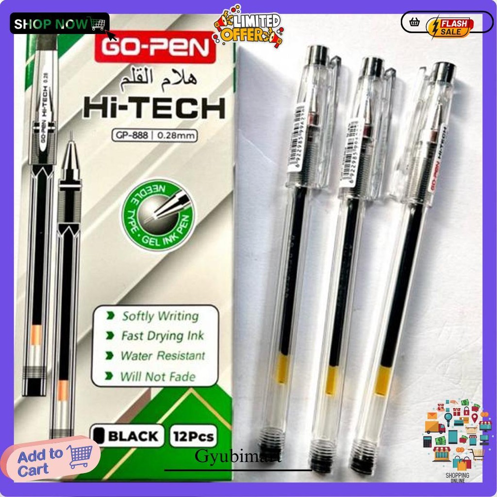 

Pulpen Gel Gp-888 Hi-Tech/0,28/12 Pcs/Tinta Hitam(Pak) Bisa Cod