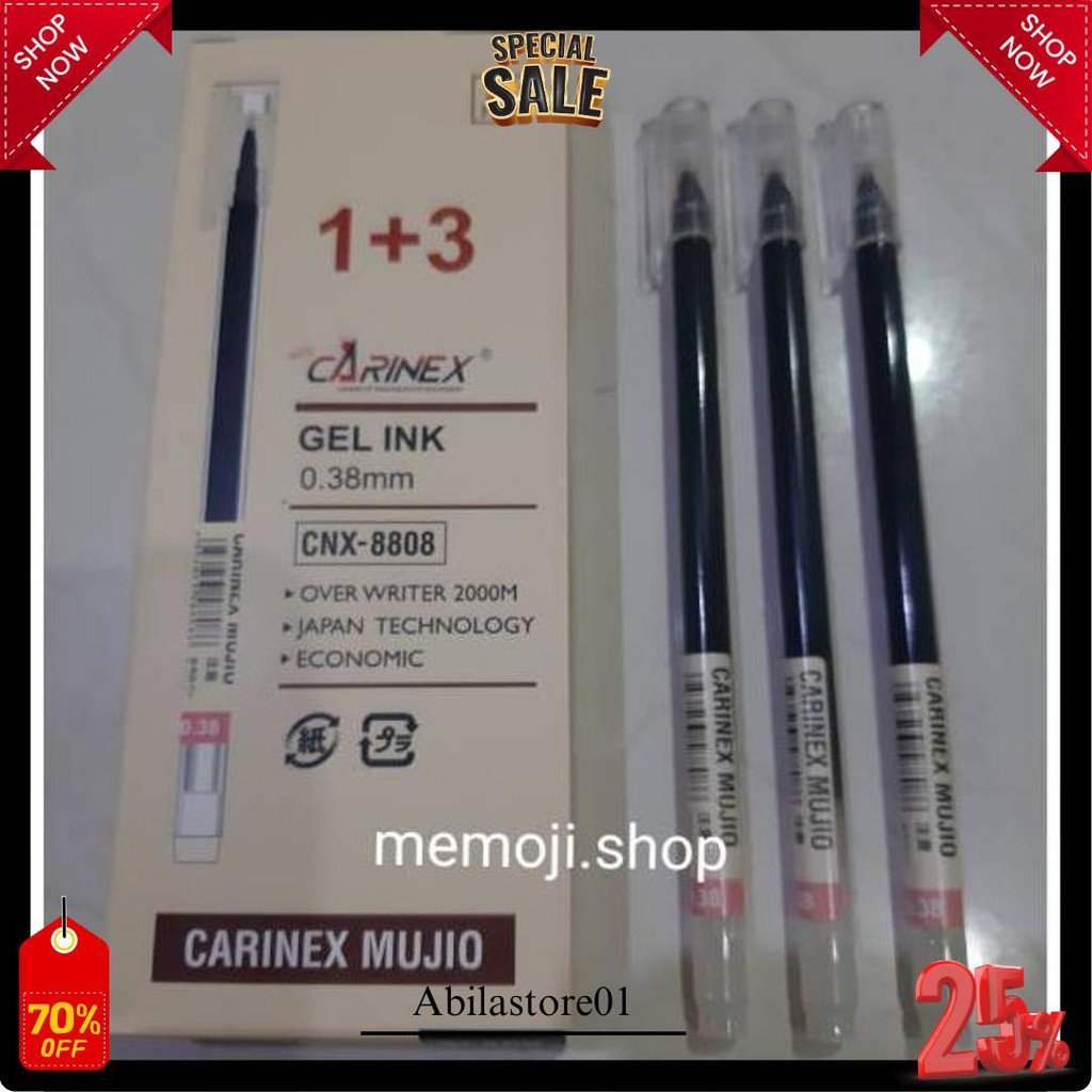 

Pulpen Carinex Mujio Cnx-8808 (12Pc) Tinta Hitam Jepang Termurah Banget