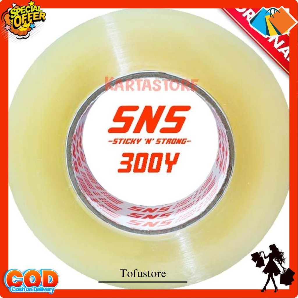 

Lakban Bening-Cokelat Jumbo 300 Yard Sticky N Strong Sns Promo Original Produk