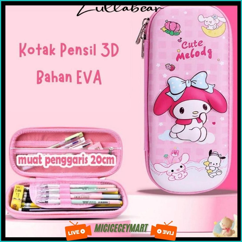 

Lullabear - Kotak Pensil Tempat Pensil Anak Smiggle Lookalike 3D Hardcase Bahan Eva Waterproof / Pencil Case Import Anak Original Produk