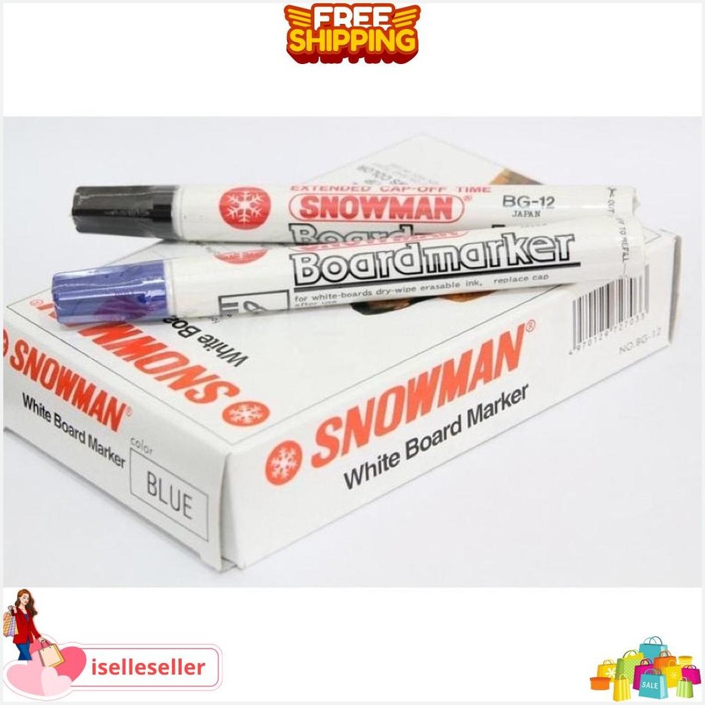 

(1Pcs) Spidol Whiteboard Snowman Marker Bg12 Spidol Papan Tulis Gratis Ongkir