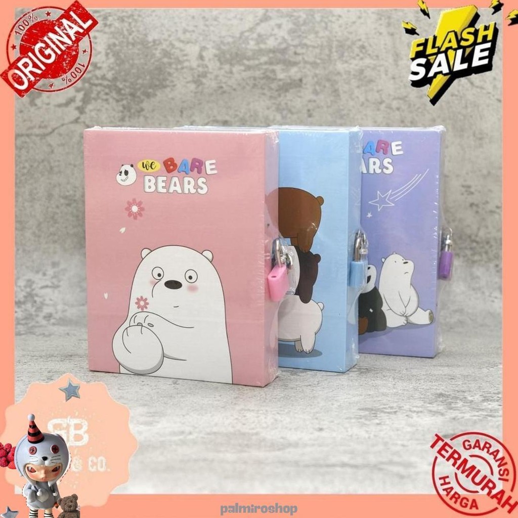 

Buku Diari Gembok Wbb Buku Notes We Bare Bears Buku Catatan Harian Lucu Hadiah Anak Atk Murah Cod