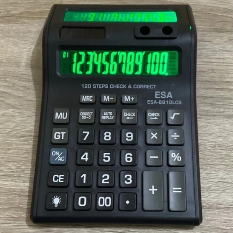 

YBW-2429 Calculator Double Layar LCD Nyala ESA 8810LCS Kalkukator Kasir 12 Digit Sale