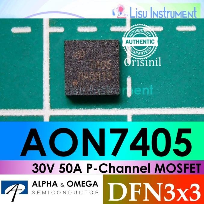 Terbaru AON7405 30V 50A P-Channel MOSFET 7405 DFN3x3 Alpha & Omega ORIGINAL lisu992 Juara