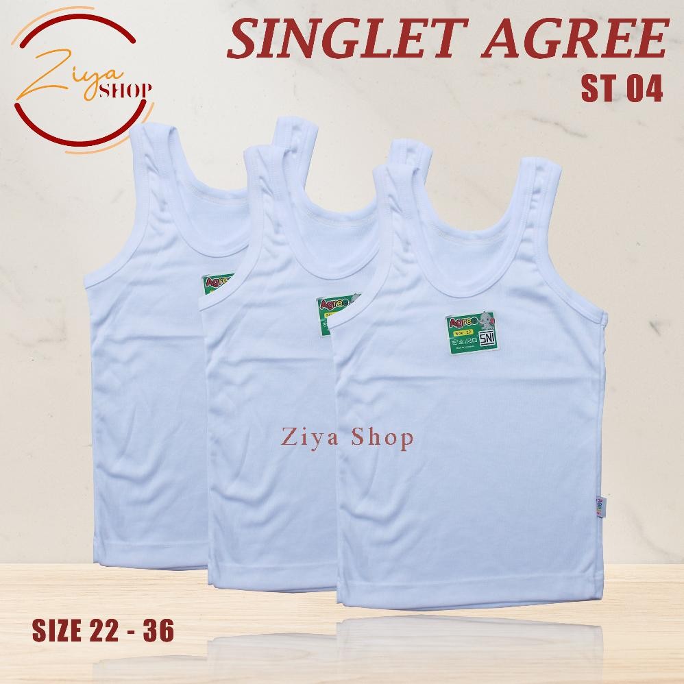 ( 3Pc ) Singlet Agree Kids | Singlet Anak Agree St 04 | Kaos Dalam Agree | Kaos Kutang - Ziyashop