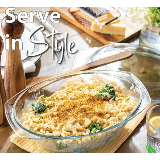 PROMO wadah saji kaca dengan tutup serving plate mangkuk piring saji