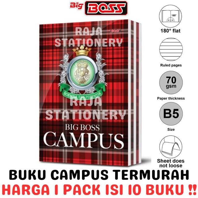 

New!! Buku Tulis Big Boss 50 Lembar Campus Notebook 36 Sheet B5 Boxy [10Pcs]