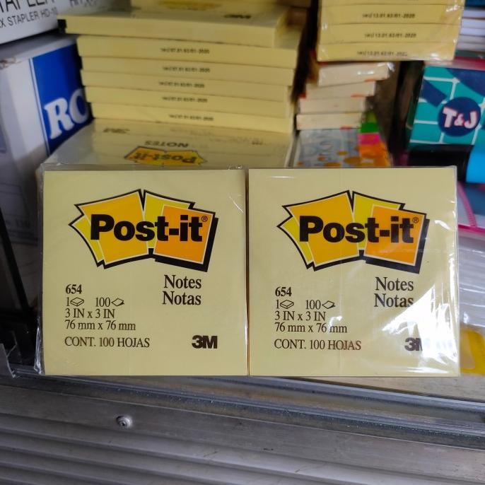 

BEBAS ONGKIR - post-it notes 654 -3M satu pak isi 12 pads 76mmx76mm -yellow