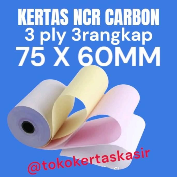 

TERMURAH - KERTAS NCR 3PLY 75X60 STRUCK KASIR (min 50 roll)