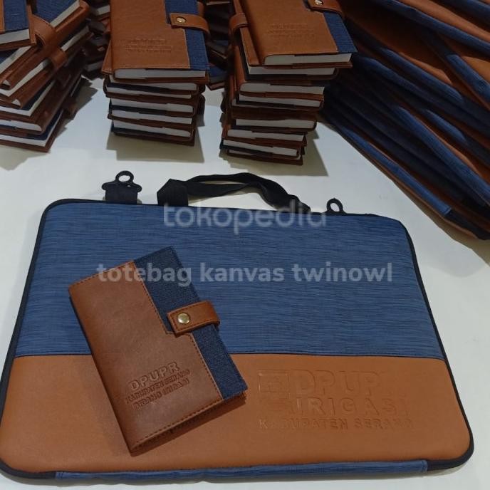 

New!! Paket Seminar Kit Tas Laptop Dan Buku Agenda Custom Logo