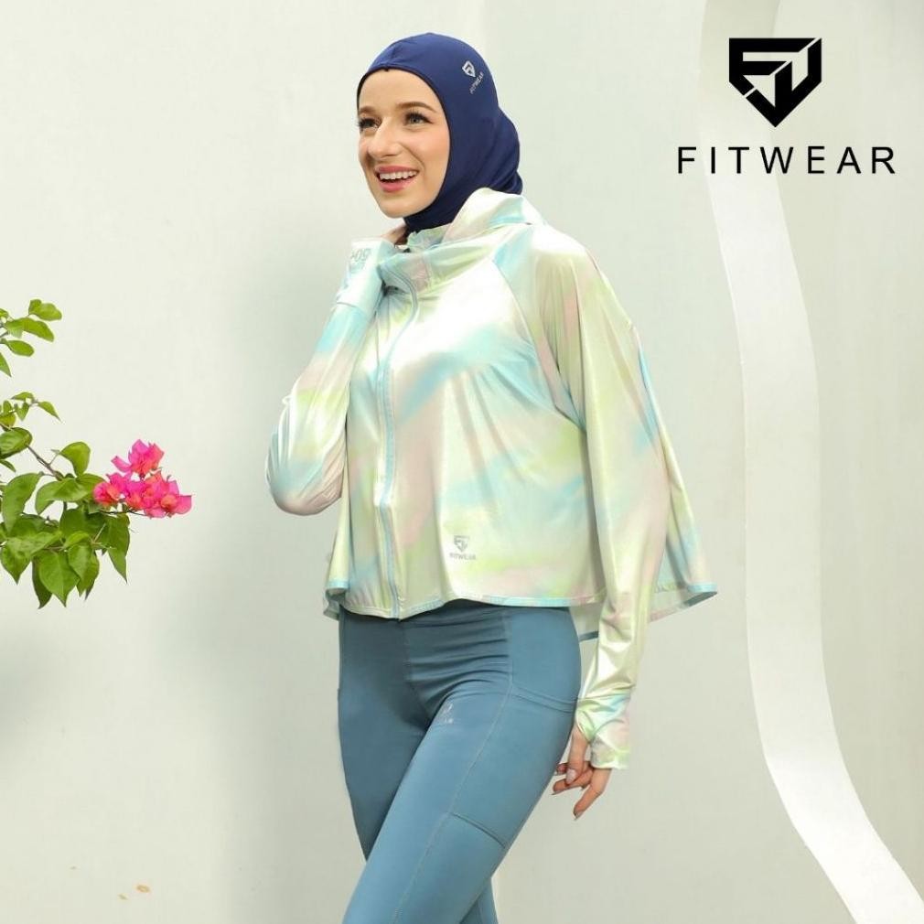 Re27 Fitwear - Jaket / Jacket K-Style Anti UV Olahraga Wanita RIHANNA UPF 50++ - ALLSIZE JUMBO Premi