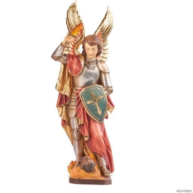 Produk Terbaik] Patung Kayu St. Michael Rohani Katolik