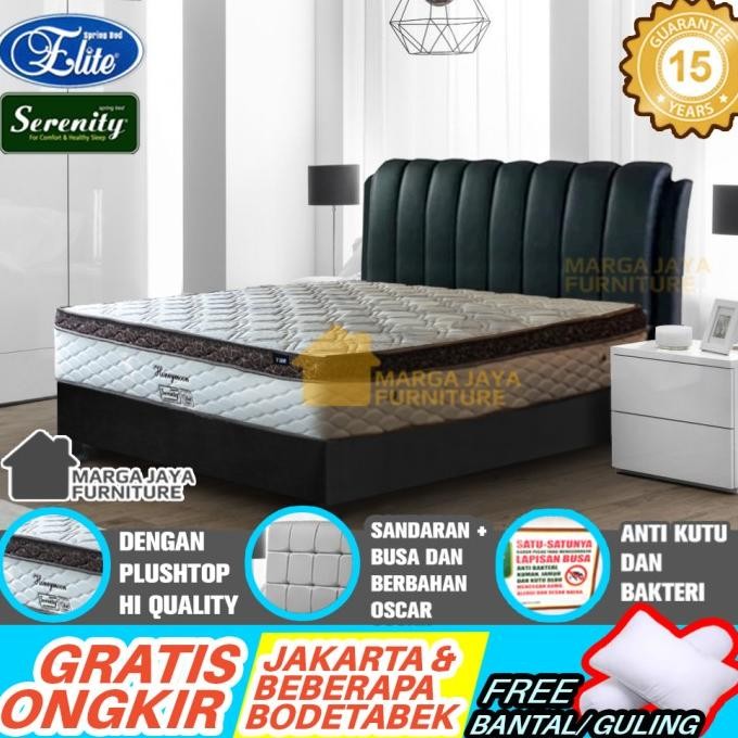 Promo Springbed Set 180 X 200 Elite Serenity Plushtop + Divan Dan Sandaran