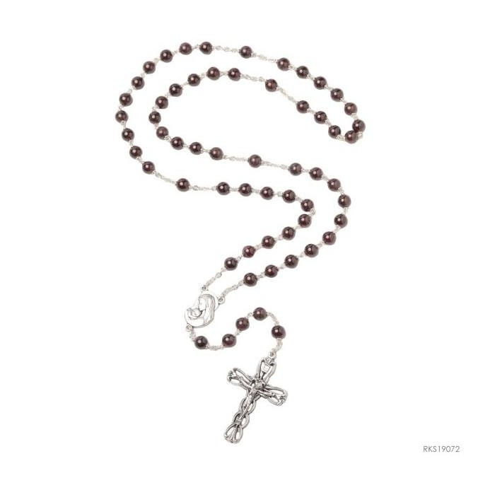 ------] Rosario Batu Garnet 6mm Rohani Katolik