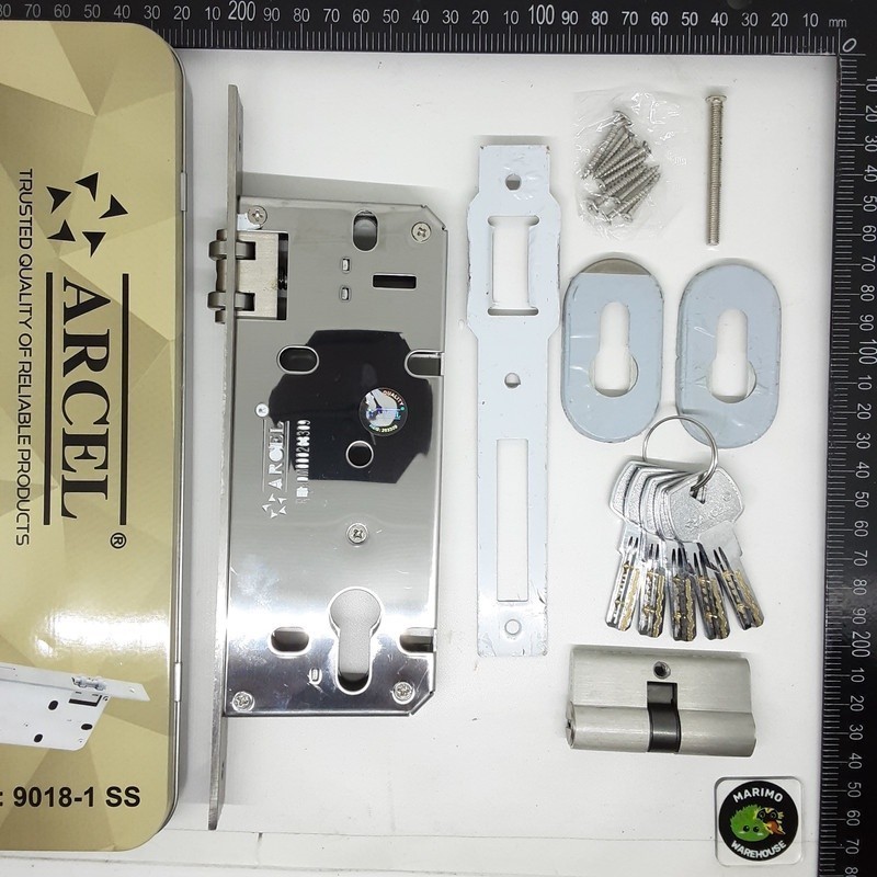 Molen_Legit Arcel Body Kunci Pelor Pintu Kupu Tarung Rumah Stainless Steel 9018-1 Ss Geser