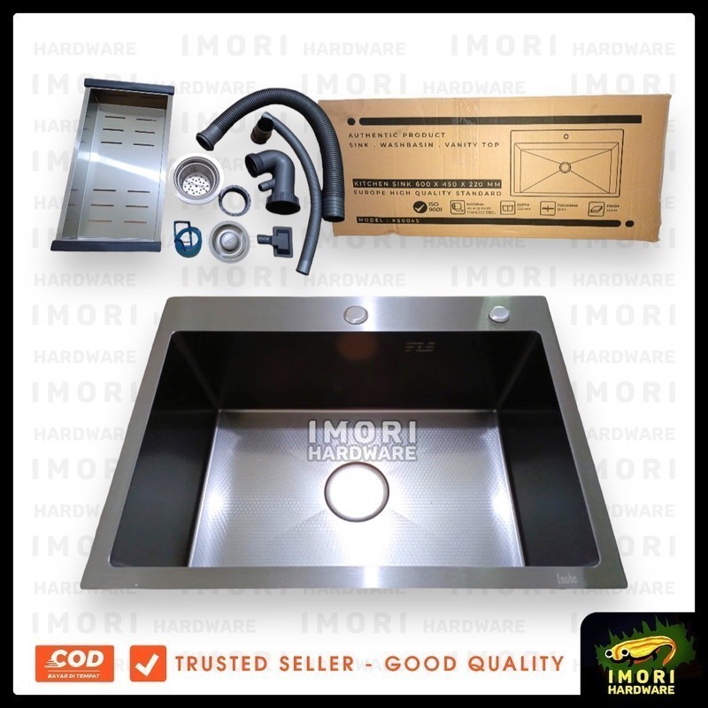 INOBE Bak Cuci Piring Wastafel 62x45x22cm anti gores black engkel  im