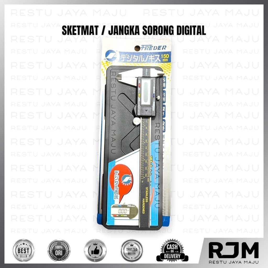 FREDER Sketmat Digital Stainless Jangka Sorong Sigmat Vernier Caliper Kaliper