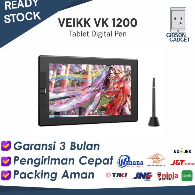 Veikk Vk1200 Vk 1200 Drawing Tablet Graphic Monitor Passive Pen Gambar New Stok