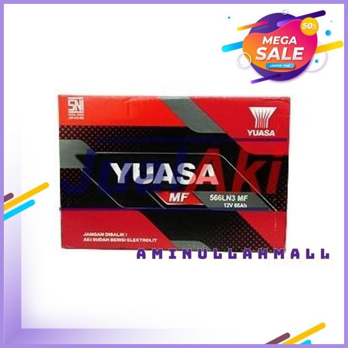 AKI MOBIL YUASA MF 566LN3 AKI KERING LN3 + PEMASANGAN FREE ONGKIR