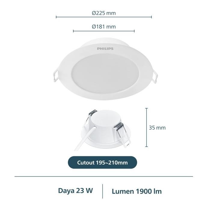 Lampu Philips Downlight Eridani Led18 D200 23W 65K Putih