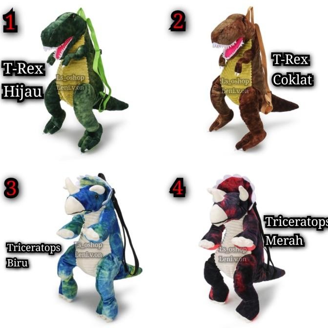 Laris Tas Karakter Dino / Tas Dinosaurus / Tas Ransel Anak / Tas Boneka Dino